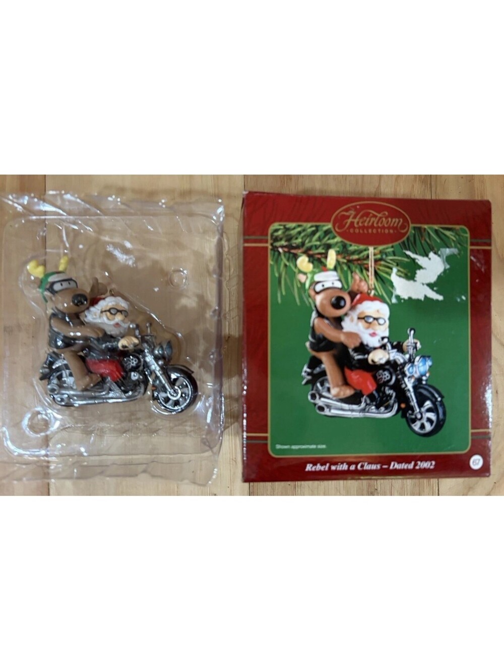Carlton Cards Heirloom Collection 2002 "Rebel with a Claus" Motorcycle Ornament